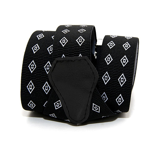 Підтяжки Gofin чорні з білими ромбіками Y образні 3,5 см PBM-19042