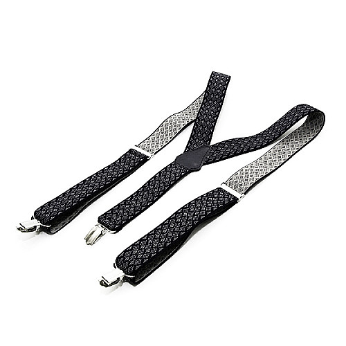 Підтяжки Gofin чорні в ромбіки Y образні 3,5 см PBM-19047