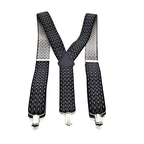 Підтяжки Gofin чорні в ромбіки Y образні 3,5 см PBM-19047