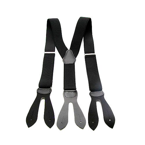 Подтяжки на пуговицу черные 3,5 см PNP-5833