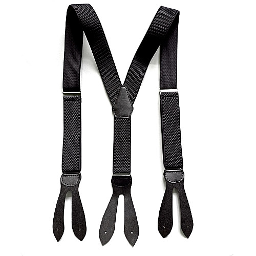 Подтяжки на пуговицу черные 3,5 см PNP-5833