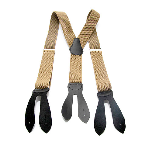 Підтяжки на гудзик бежеві 3,5 см PNP-5834