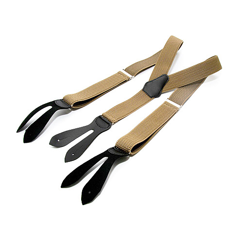 Підтяжки на гудзик бежеві 3,5 см PNP-5834