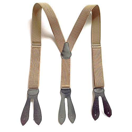 Підтяжки на гудзик бежеві 3,5 см PNP-5834