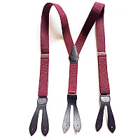 Підтяжки на гудзик бордові 3,5 см PNP-5837