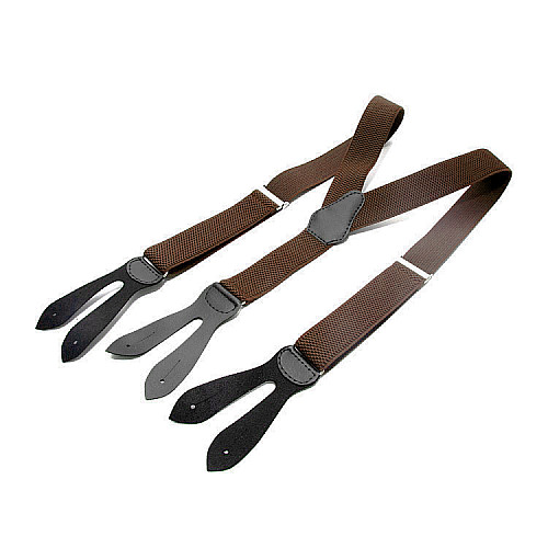 Підтяжки на гудзик коричневі 3,5 см PNP-5843