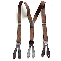 Подтяжки на пуговицу коричневые 3,5 см PNP-5843