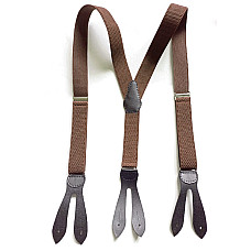 Підтяжки на гудзик коричневі 3,5 см PNP-5843