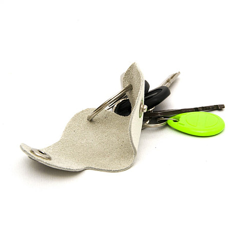 Кожаный брелок Gofin светло-серый SKB-30000