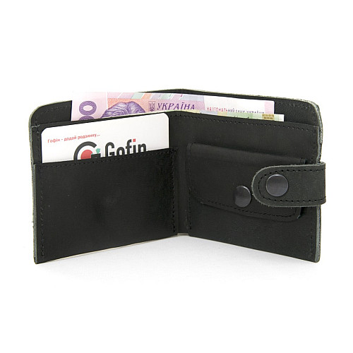 Кошелек Gofin кожаный мужской черный SKF-24000