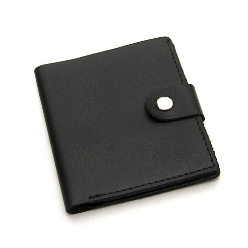 Шкіряний чорний міні гаманець Gofin SKF-24002