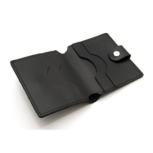 Шкіряний чорний міні гаманець Gofin SKF-24002