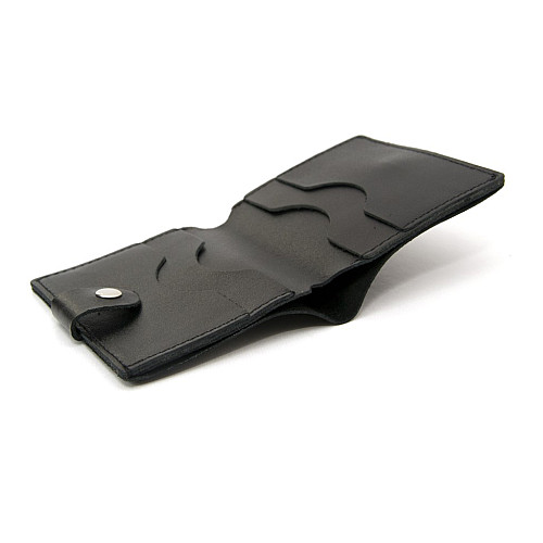 Шкіряний чорний міні гаманець Gofin SKF-24002