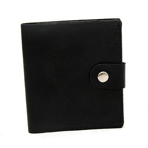 Шкіряний чорний міні гаманець Gofin SKF-24002