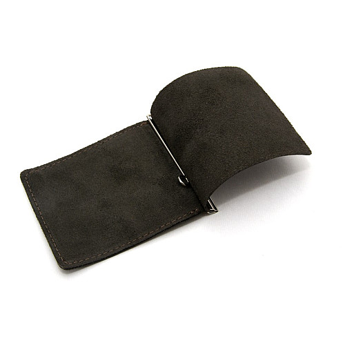 Кожаный коричневый зажим для денег Gofin SKF-24004