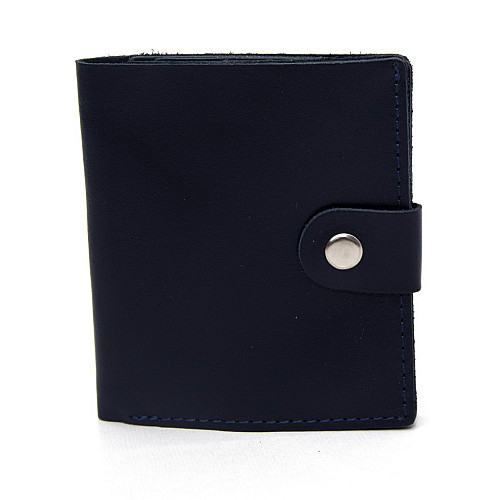 Шкіряний темно-синій міні гаманець Gofin SKF-24008