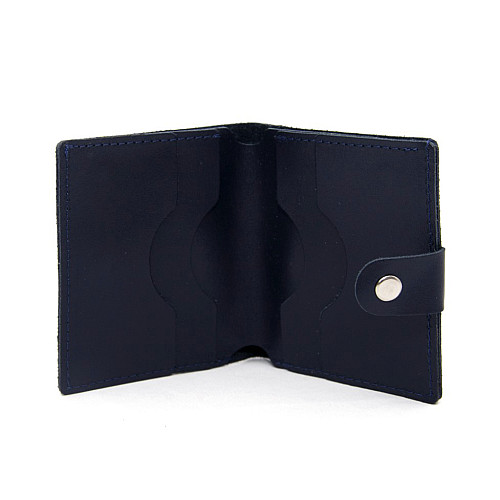 Шкіряний темно-синій міні гаманець Gofin SKF-24008