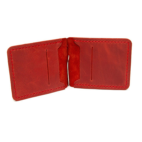 Червоний шкіряний зажим для грошей Gofin SKG-10000