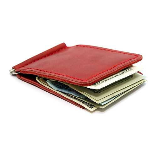 Червоний шкіряний зажим для грошей Gofin SKG-10000
