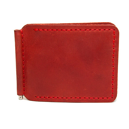 Червоний шкіряний зажим для грошей Gofin SKG-10000