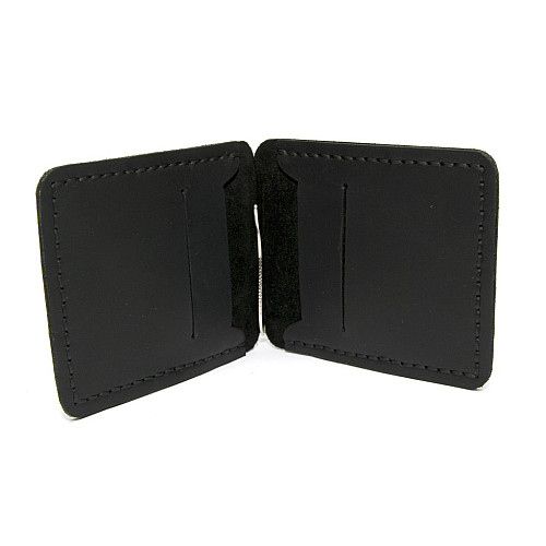 Шкіряний зажим для грошей Gofin чорний ручної роботи SKG-10001
