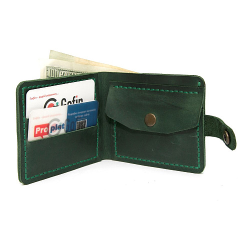 Зеленый кожаный мужской кошелек Gofin SKG-10003