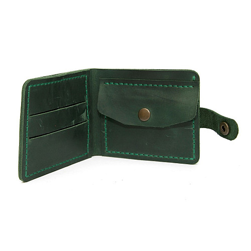 Зеленый кожаный мужской кошелек Gofin SKG-10003