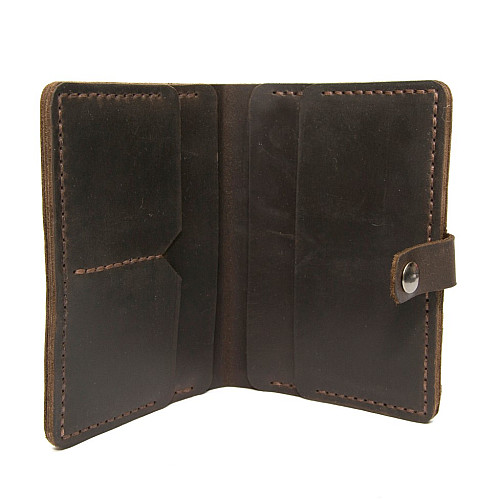 Кожаное мужское портмоне Gofin коричневое SKG-10007