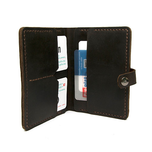 Кожаное мужское портмоне Gofin коричневое SKG-10007
