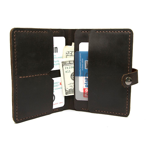 Кожаное мужское портмоне Gofin коричневое SKG-10007