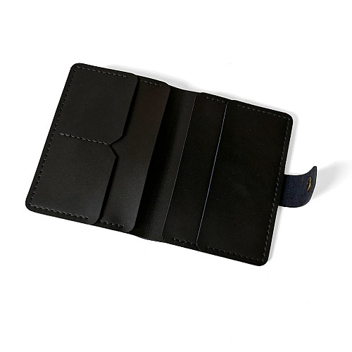 Кожаное портмоне Gofin черное мужское SKG-10008