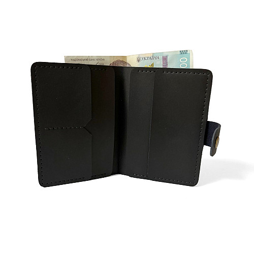 Кожаное портмоне Gofin черное мужское SKG-10008