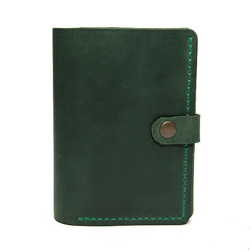 Кожаное мужское портмоне Gofin зелёное SKG-10009