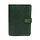 Кожаное мужское портмоне Gofin зелёное SKG-10009