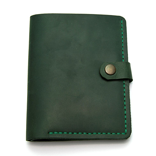 Кожаное мужское портмоне Gofin зелёное SKG-10009