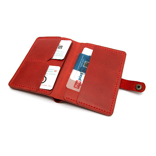 Шкіряне чоловіче портмоне Gofin червоне SKG-10010