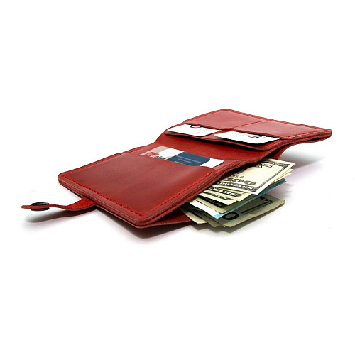Шкіряне чоловіче портмоне Gofin червоне SKG-10010