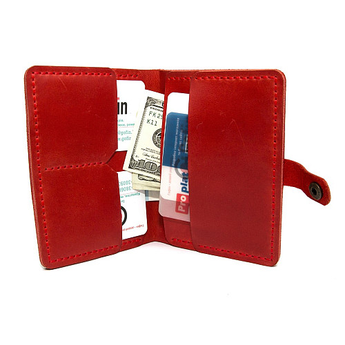 Шкіряне чоловіче портмоне Gofin червоне SKG-10010