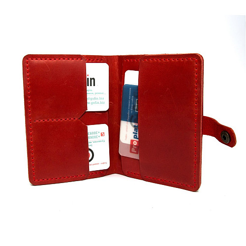 Шкіряне чоловіче портмоне Gofin червоне SKG-10010