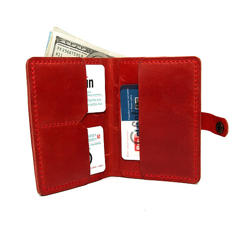 Шкіряне чоловіче портмоне Gofin червоне SKG-10010