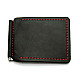 Шкіряний зажим для грошей Gofin чорний з червоною ниткою ручної роботи SKG-10015