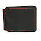 Шкіряний зажим для грошей Gofin чорний з червоною ниткою ручної роботи SKG-10015