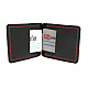 Шкіряний зажим для грошей Gofin чорний з червоною ниткою ручної роботи SKG-10015