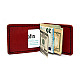 Червоний шкіряний зажим для грошей з чорною ниткою Gofin SKG-10016