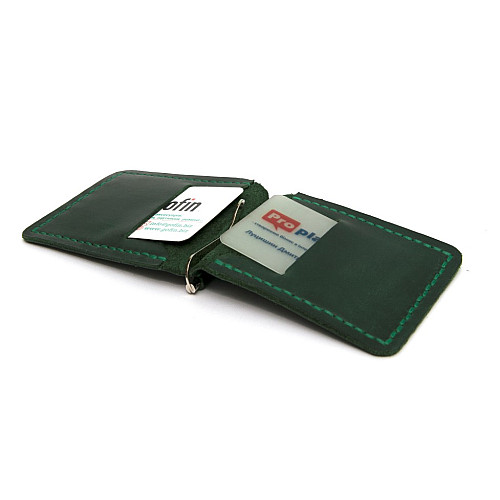 Зеленый кожаный зажым для денег Gofin SKG-10017