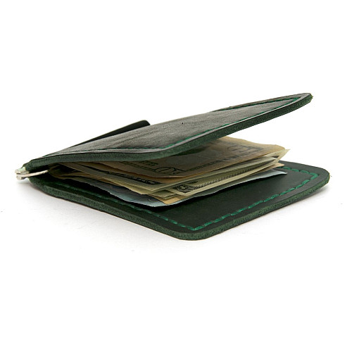Зеленый кожаный зажым для денег Gofin SKG-10017