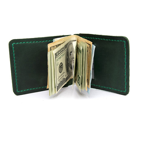 Зеленый кожаный зажым для денег Gofin SKG-10017
