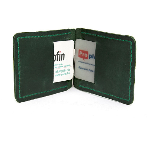 Зеленый кожаный зажым для денег Gofin SKG-10017