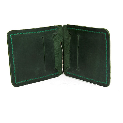 Зеленый кожаный зажым для денег Gofin SKG-10017