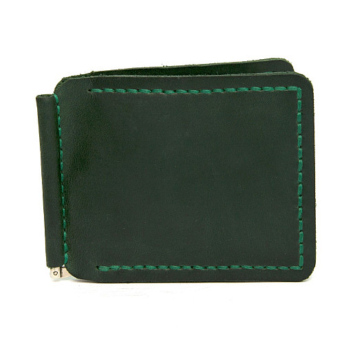 Зеленый кожаный зажым для денег Gofin SKG-10017